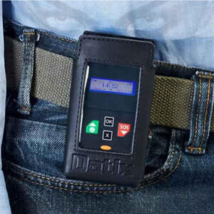 Custodia da cintura in pelle per Datix NaNo G GPS Safe dispositivo di allarme per uomo a terra