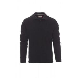 Payper Wear Florence long sleeve polo shirt 100% black cotton