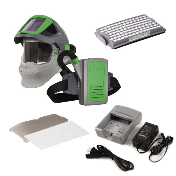 RPB Safety Z4 kit per saldatura con respiratore elettroventilato PX5 e casco saldatore certificato EN 12941 - EN 166 - EN 379 - EN 175 - EN 352-1