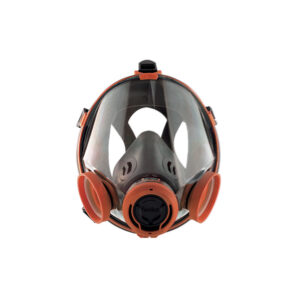 DPI Sèkur C702 maschera antigas a doppio filtro EN 136 Classe 3 Arancione con bardatura in gomma