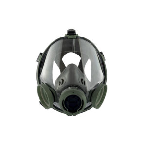 DPI Sèkur C702 maschera antigas a doppio filtro EN 136 Classe 3 Verde Militare con bardatura in gomma